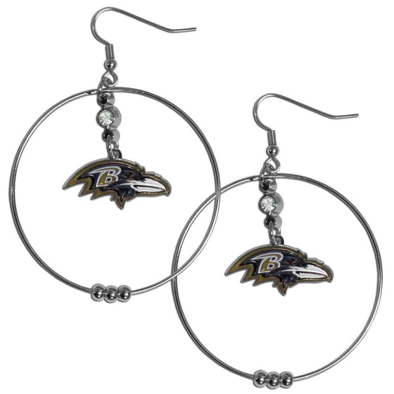 Baltimore Ravens 2 Inch Hoop Earrings (SSKG) - 757 Sports Collectibles