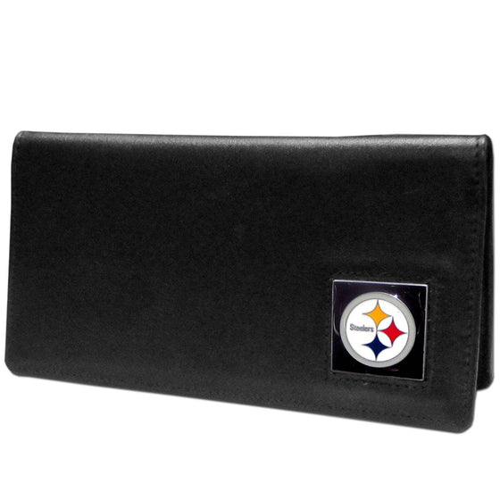Pittsburgh Steelers Leather Checkbook Cover (SSKG) - 757 Sports Collectibles