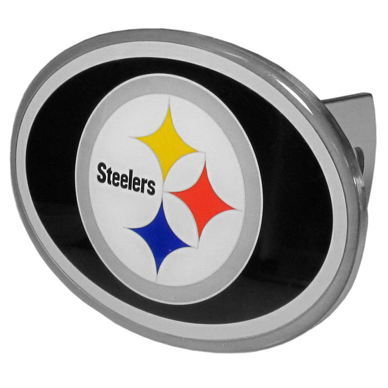 Pittsburgh Steelers Oval Metal Hitch Cover Class II and III (SSKG) - 757 Sports Collectibles
