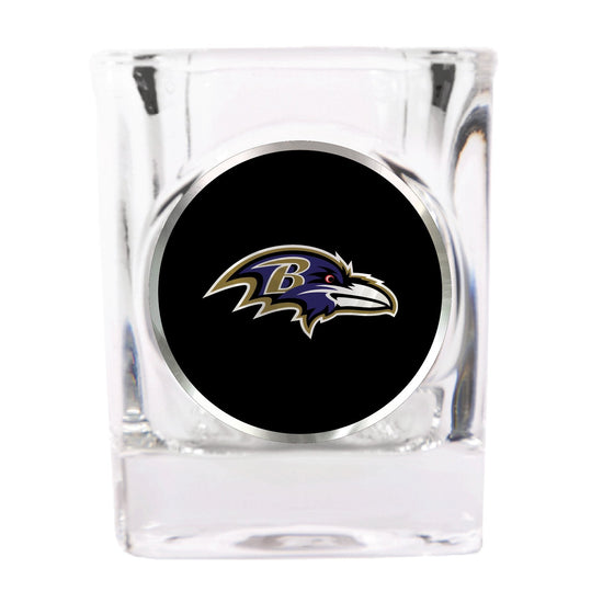 Baltimore Ravens 2 oz. Square Shot Glass with Metallic Applique