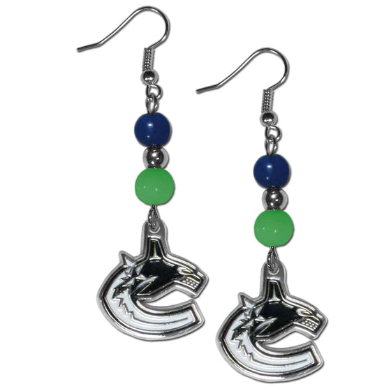 Vancouver Canucks�� Fan Bead Dangle Earrings (SSKG) - 757 Sports Collectibles