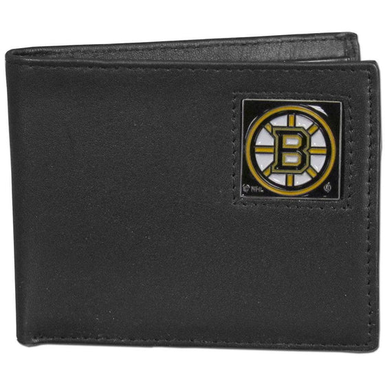 Boston Bruins�� Leather Bi-fold Wallet Packaged in Gift Box (SSKG) - 757 Sports Collectibles