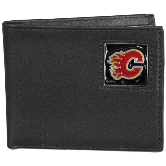 Calgary Flames�� Leather Bi-fold Wallet (SSKG) - 757 Sports Collectibles