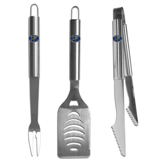 St. Louis Blues�� 3 pc Stainless Steel BBQ Set (SSKG) - 757 Sports Collectibles