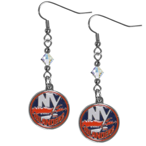 New York Islanders�� Crystal Dangle Earrings (SSKG) - 757 Sports Collectibles