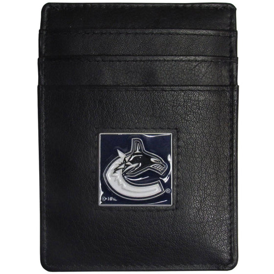 Vancouver Canucks�� Leather Money Clip/Cardholder Packaged in Gift Box (SSKG) - 757 Sports Collectibles