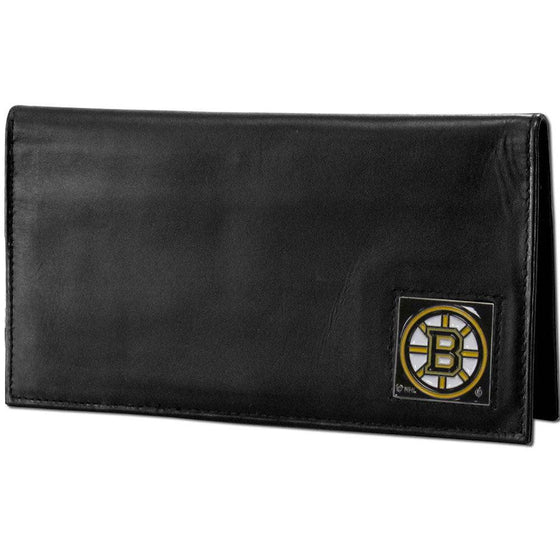 Boston Bruins�� Deluxe Leather Checkbook Cover (SSKG) - 757 Sports Collectibles