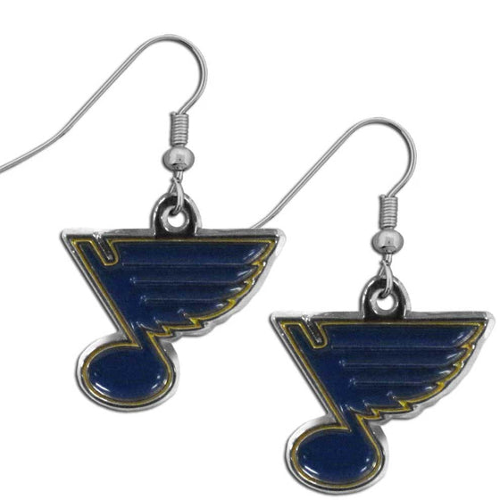 St. Louis Blues�� Chrome Dangle Earrings (SSKG) - 757 Sports Collectibles