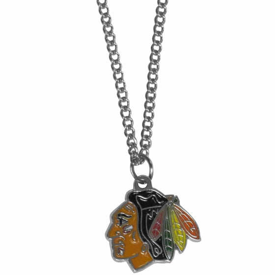 Chicago Blackhawks�� Chain Necklace with Small Charm (SSKG) - 757 Sports Collectibles