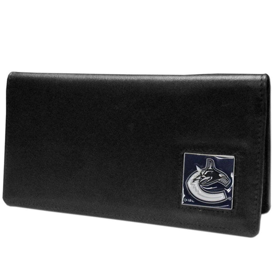 Vancouver Canucks�� Leather Checkbook Cover (SSKG) - 757 Sports Collectibles