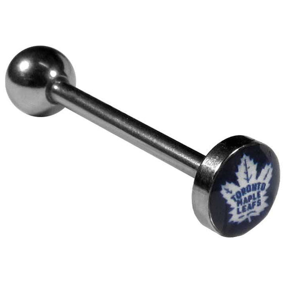 Toronto Maple Leafs�� Inlaid Barbell Tongue Ring (SSKG) - 757 Sports Collectibles