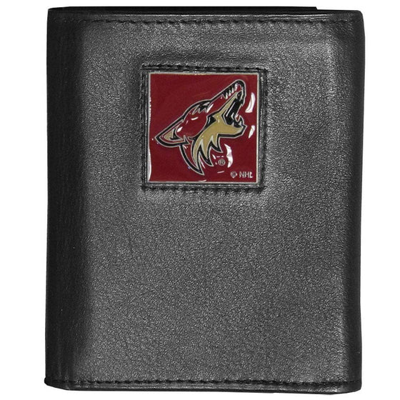 Arizona Coyotes�� Deluxe Leather Tri-fold Wallet Packaged in Gift Box (SSKG) - 757 Sports Collectibles