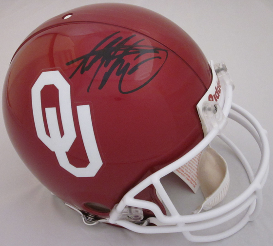 Adrian Peterson Oklahoma Sooners Autographed Full Authentic Helmet