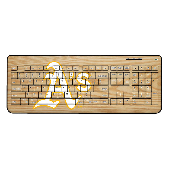 Oakland Athletics Athletics Wood Bat Wireless USB Keyboard - 757 Sports Collectibles