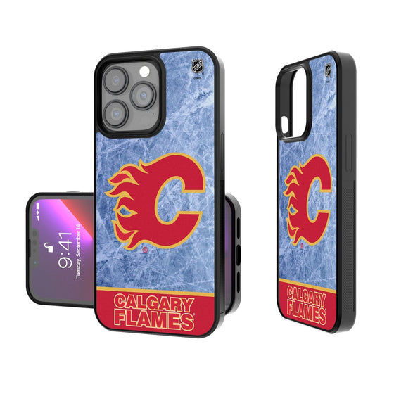 Calgary Flames Ice Wordmark Bumper Case-0