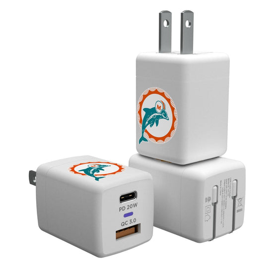 Miami Dolphins 1966-1973 Historic Collection Insignia USB A/C Charger-0