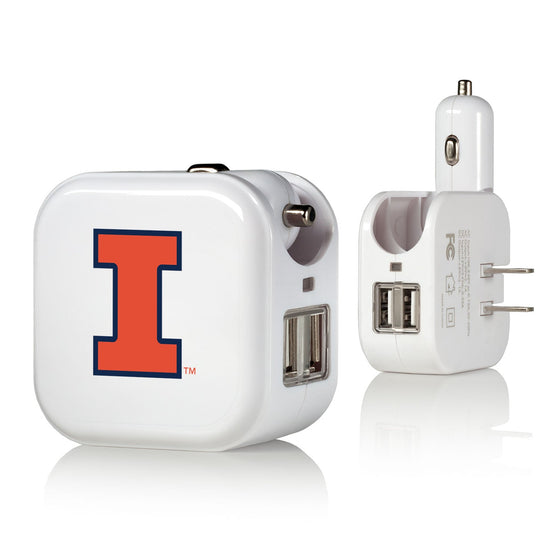 Illinois Fighting Illini Insignia 2 in 1 USB Charger-0