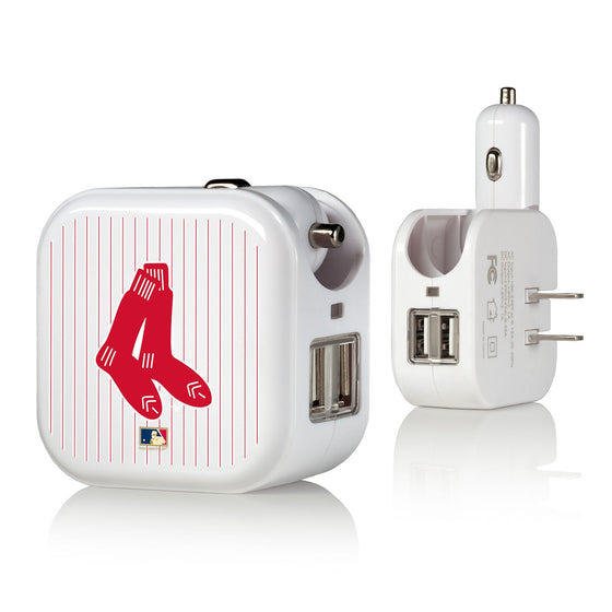 Boston Red Sox 1924-1960 - Cooperstown Collection Pinstripe 2 in 1 USB Charger - 757 Sports Collectibles