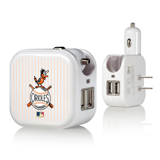 Baltimore Orioles 1954-1963 - Cooperstown Collection Pinstripe 2 in 1 USB Charger - 757 Sports Collectibles