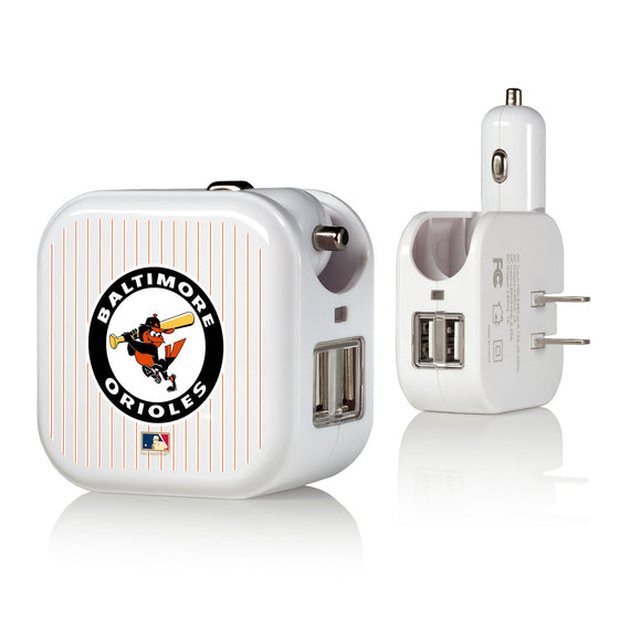 Baltimore Orioles 1966-1969 - Cooperstown Collection Pinstripe 2 in 1 USB Charger - 757 Sports Collectibles