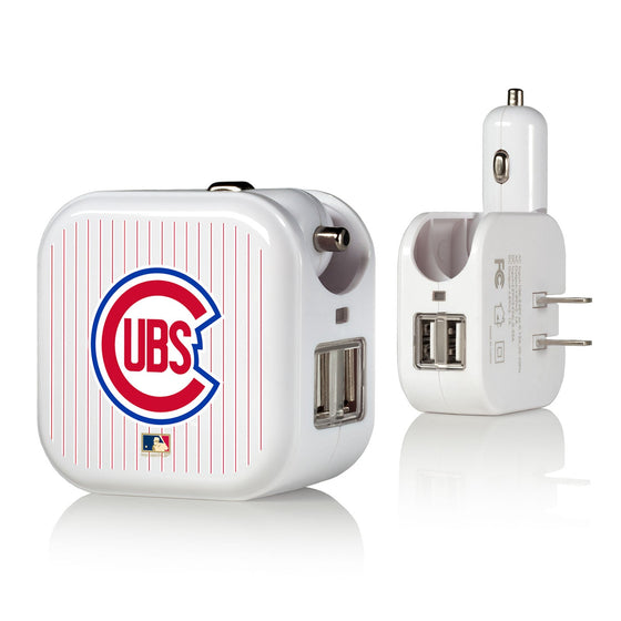 Chicago Cubs 1948-1956 - Cooperstown Collection Pinstripe 2 in 1 USB Charger - 757 Sports Collectibles