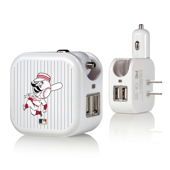 Cincinnati Reds 1953-1967 - Cooperstown Collection Pinstripe 2 in 1 USB Charger - 757 Sports Collectibles