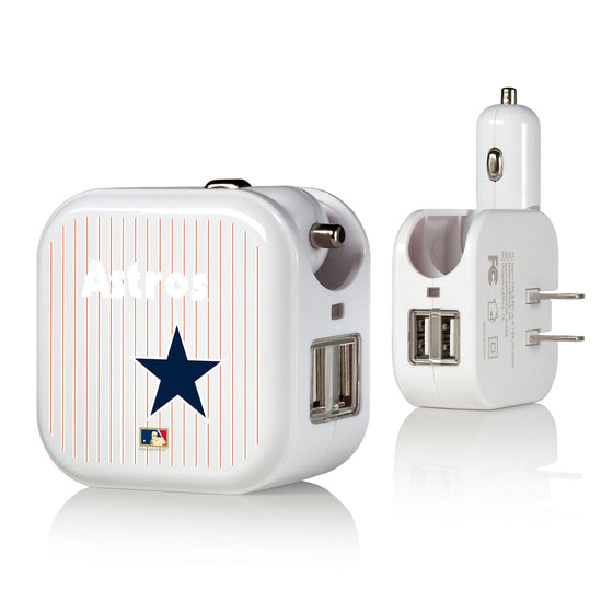 Houston Astros 1975-1981 - Cooperstown Collection Pinstripe 2 in 1 USB Charger - 757 Sports Collectibles