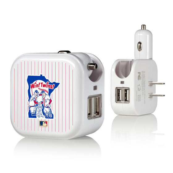 Minnesota Twins 1976-1986 - Cooperstown Collection Pinstripe 2 in 1 USB Charger - 757 Sports Collectibles