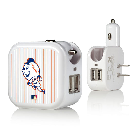 New York Mets 2014 - Cooperstown Collection Pinstripe 2 in 1 USB Charger - 757 Sports Collectibles