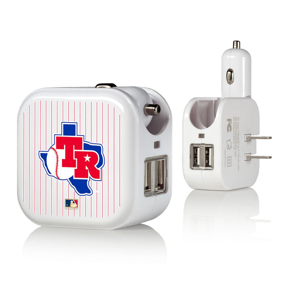 Texas Rangers 1981-1983 - Cooperstown Collection Pinstripe 2 in 1 USB Charger - 757 Sports Collectibles