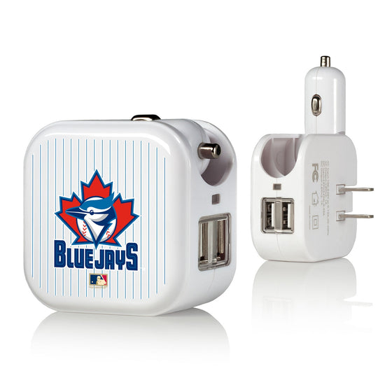 Toronto Blue Jays 1997-2002 - Cooperstown Collection Pinstripe 2 in 1 USB Charger - 757 Sports Collectibles