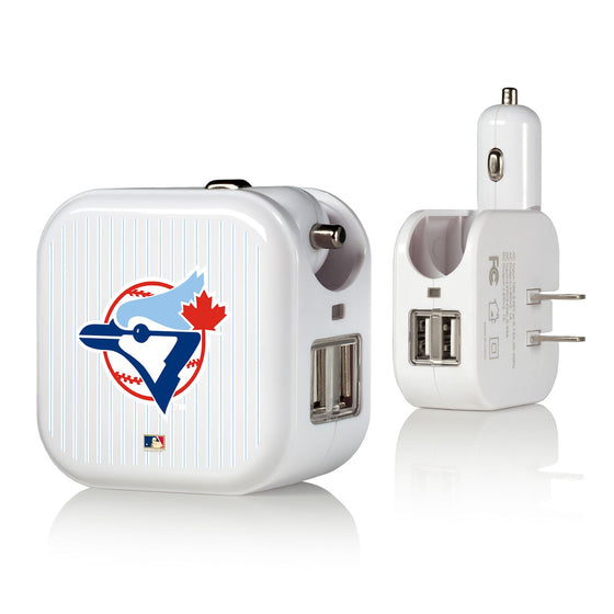 Toronto Blue Jays 1977-1988 - Cooperstown Collection Pinstripe 2 in 1 USB Charger - 757 Sports Collectibles