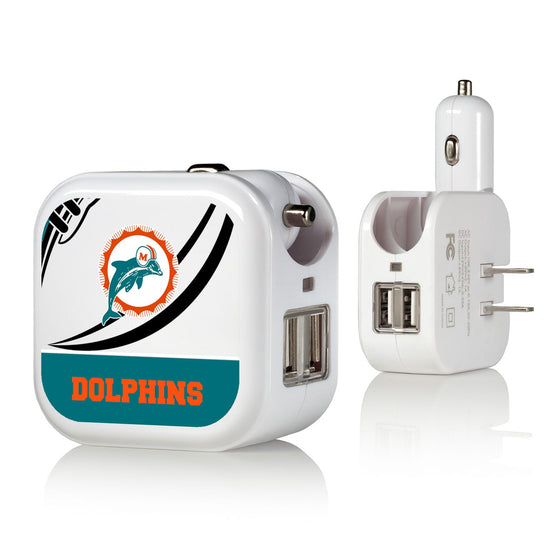 Miami Dolphins 1966-1973 Historic Collection Passtime 2 in 1 USB Charger - 757 Sports Collectibles