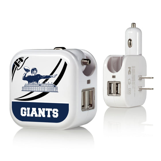 New York Giants 1960-1966 Historic Collection Passtime 2 in 1 USB Charger - 757 Sports Collectibles
