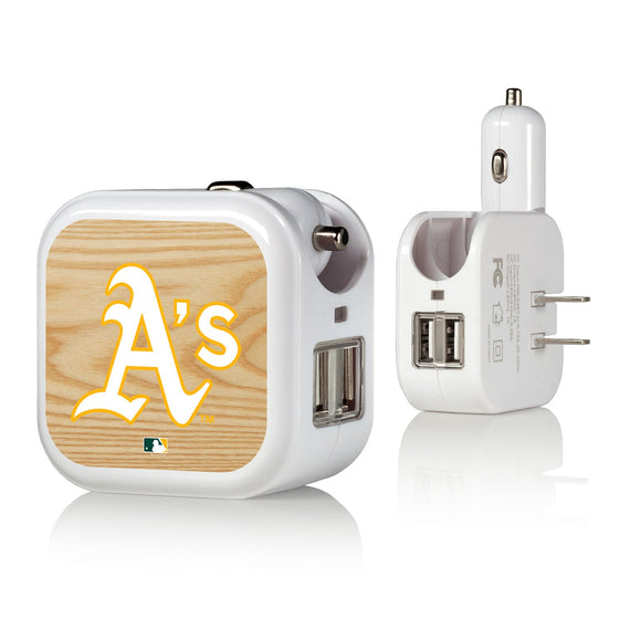 Oakland Athletics Athletics Wood Bat 2 in 1 USB Charger - 757 Sports Collectibles