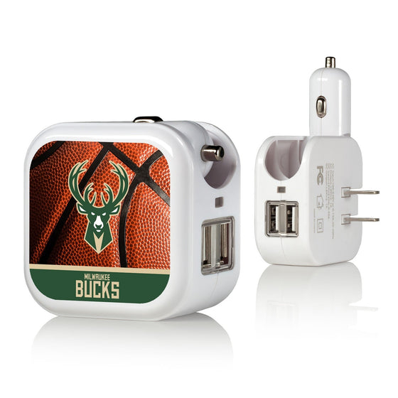 Milwaukee Bucks Basketball 2 in 1 USB Charger-0