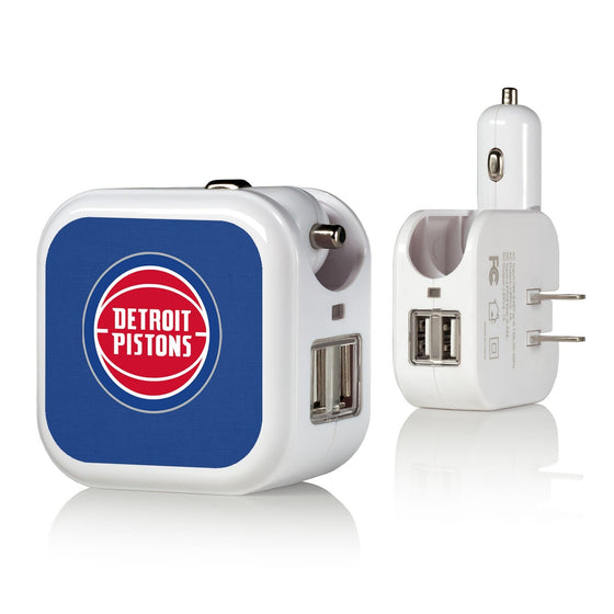 Detroit Pistons Solid 2 in 1 USB Charger-0