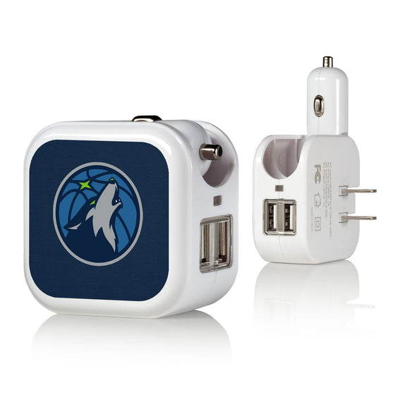 Minnesota Timberwolves Solid 2 in 1 USB Charger-0