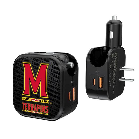 Maryland Terrapins Blackletter 2 in 1 USB A/C Charger-0