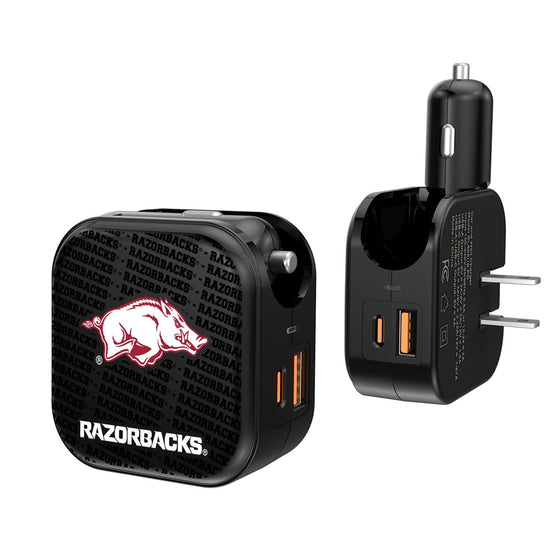 Arkansas Razorbacks Blackletter 2 in 1 USB A/C Charger-0