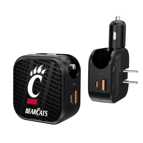 Cincinnati Bearcats Blackletter 2 in 1 USB A/C Charger-0