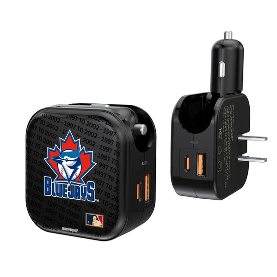 Toronto Blue Jays 1997-2002 - Cooperstown Collection Blackletter 2 in 1 USB A/C Charger - 757 Sports Collectibles