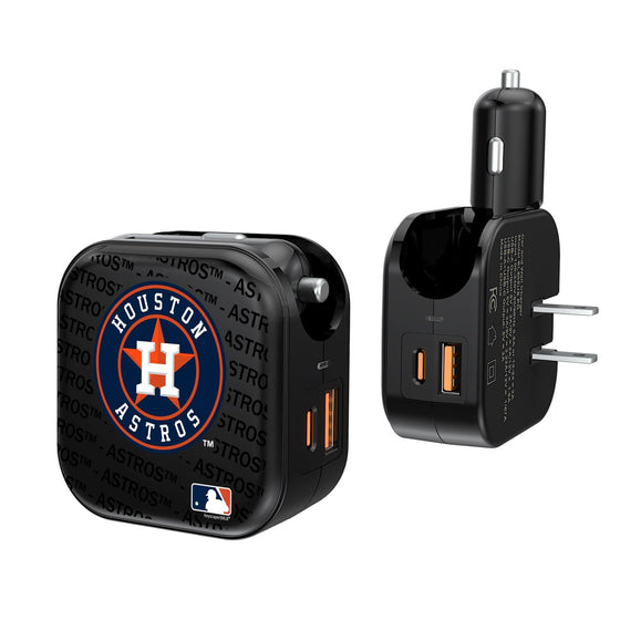 Houston Astros Blackletter 2 in 1 USB A/C Charger - 757 Sports Collectibles