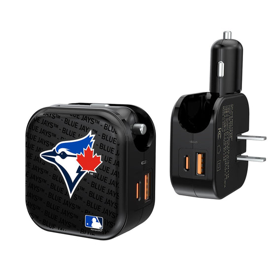 Toronto Blue Jays Blackletter 2 in 1 USB A/C Charger - 757 Sports Collectibles