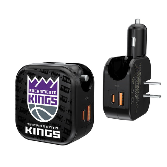 Sacramento Kings Blackletter 2 in 1 USB A/C Charger-0