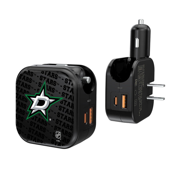 Dallas Stars Blackletter 2 in 1 USB A/C Charger-0