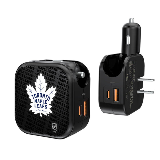 Toronto Maple Leafs Blackletter 2 in 1 USB A/C Charger-0