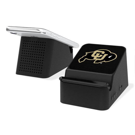 Colorado Buffaloes Solid Wireless Charging Station and Bluetooth Speaker-0
