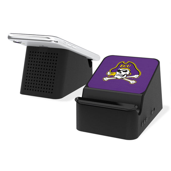 East Carolina Pirates Solid Wireless Charging Station and Bluetooth Speaker-0