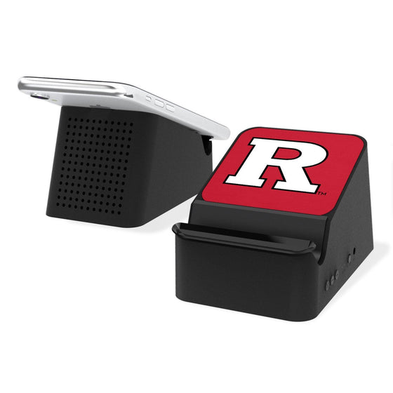 Rutgers Scarlet Knights Solid Wireless Charging Station and Bluetooth Speaker-0